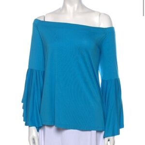 Azi turquoise off the shoulder blouse